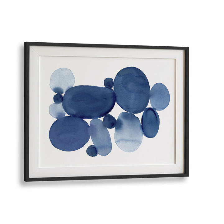 Stunning BLUE WATERCOLOR STONES I, ABSTRACT PAINTINGS featuring vibrant hues and fluid shapes for elegant decor.