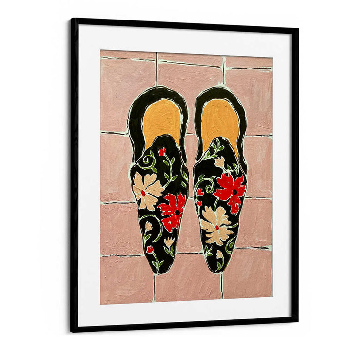 BLACK SHOES ON PINK TILES , FASHION POSTERS