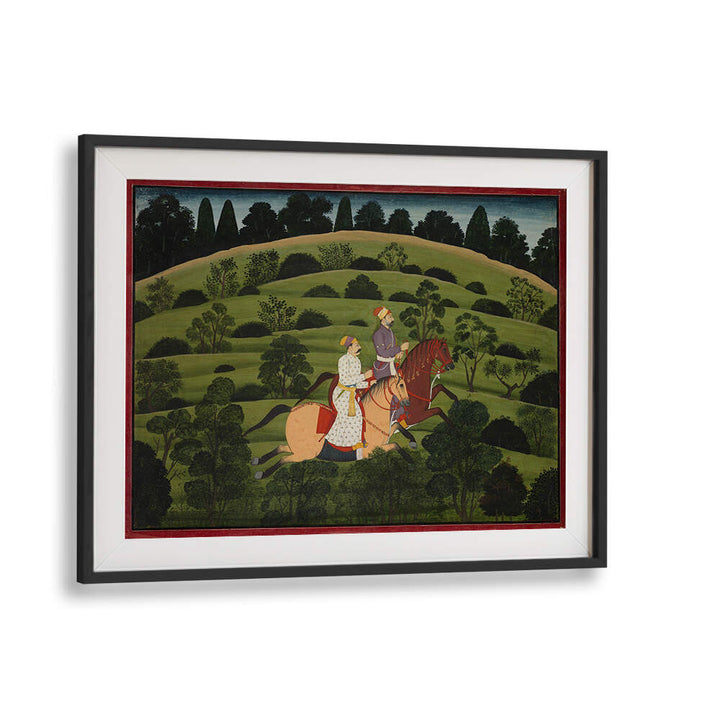 RIDERS THROUGH THE VERDANT HILLS , INDIAN ART PAINTINGS