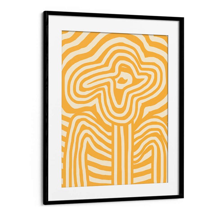 YELLOW STRIPED FLOWER , FLORAL FLOWER PAINTINGS