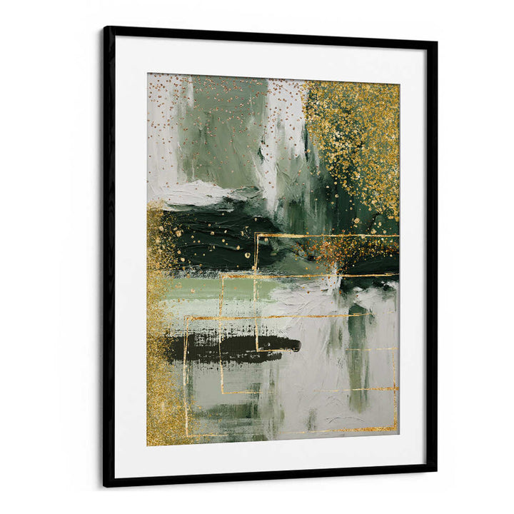 GREEN AND GOLD MOMENT , ABSTRACT PAINTINGS