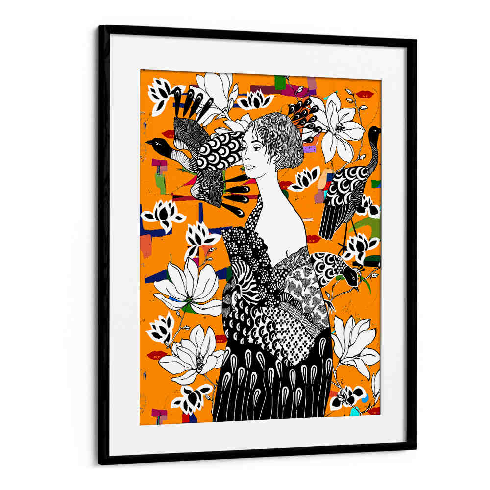 DAME MIT FÄCHER , PORTRAITS & FIGURATIVE ILLUSTRATIONS