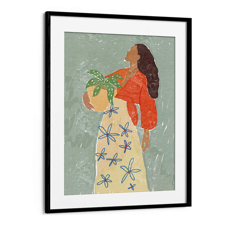 GIRL IN FLORAL SKIRT , PORTRAITS & FIGURATIVE ILLUSTRATIONS