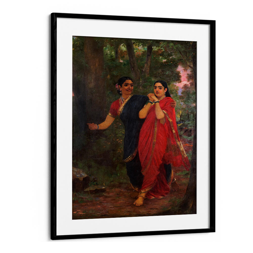 RAVI VARMA DRAUPADI AND SIMHIKA , INDIAN ART PAINTINGS