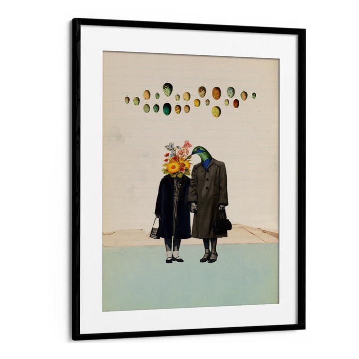 Surreal artwork titled "SOULMATE," featuring whimsical characters, perfect for art lovers and decor enthusiasts.