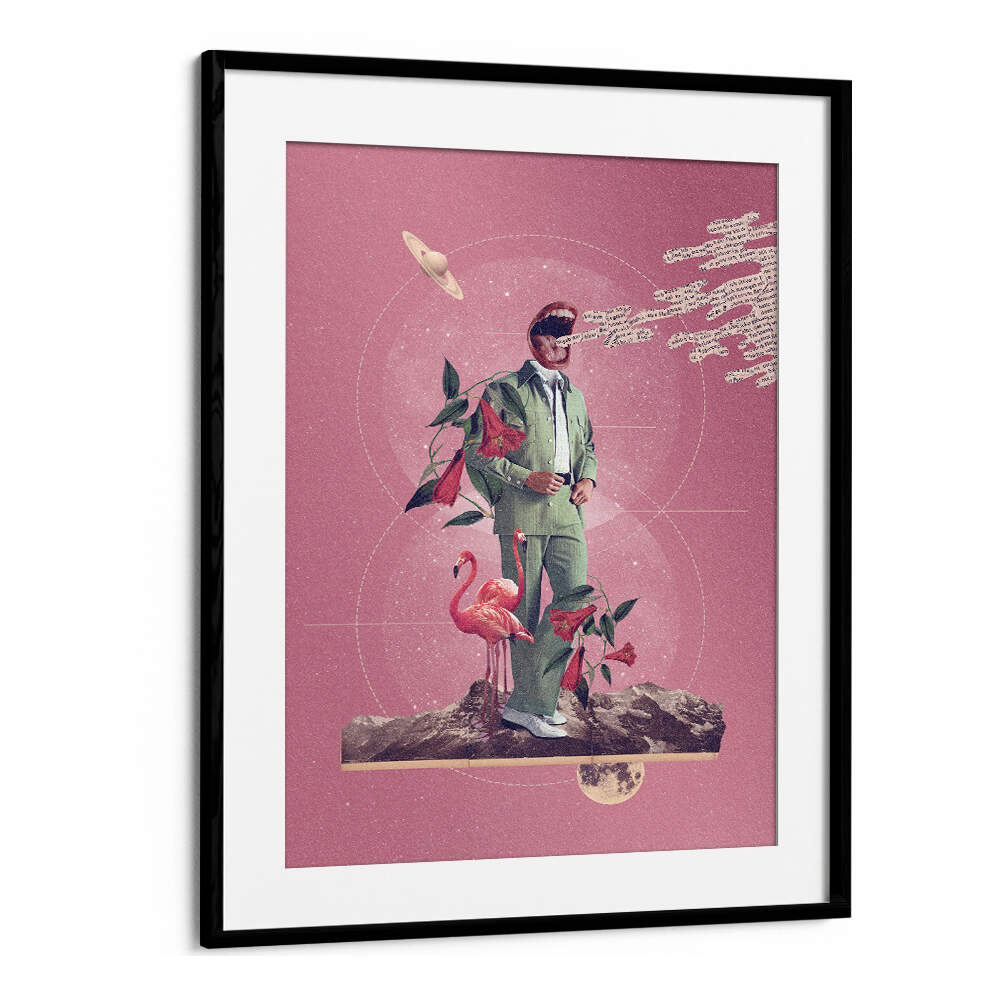 Surreal art print "TALK TO ME" features vibrant colors and imaginative elements, perfect for bold decor.