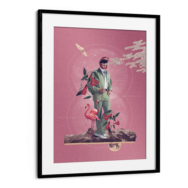 Surreal art print "TALK TO ME" features vibrant colors and imaginative elements, perfect for bold decor.