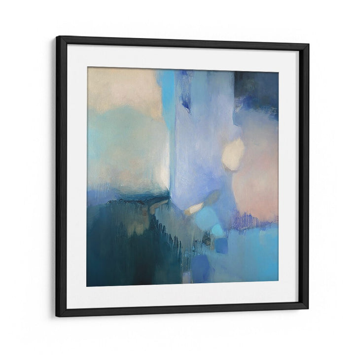 Explore the serene beauty of FROZEN HAZE, ABSTRACT PAINTINGS, showcasing soothing blues and elegant brushwork.