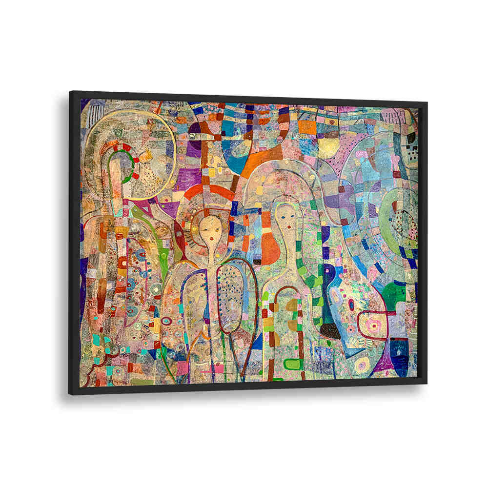 BlackPlain ANGELS AMONG US , ABSTRACT PAINTINGS — colorful textured abstract canvas with soft gradients and ethereal figures