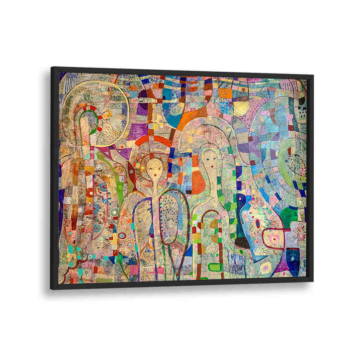BlackPlain ANGELS AMONG US , ABSTRACT PAINTINGS — colorful textured abstract canvas with soft gradients and ethereal figures