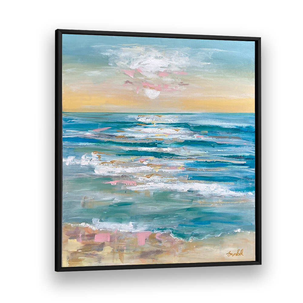 Serene waves and pastel skies in A TRANQUIL OCEAN, BEACH PAINTINGS, perfect for coastal decor.