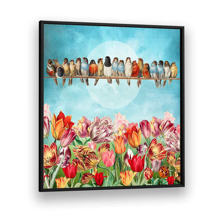 BIRDS OVER TULIP GARDEN
