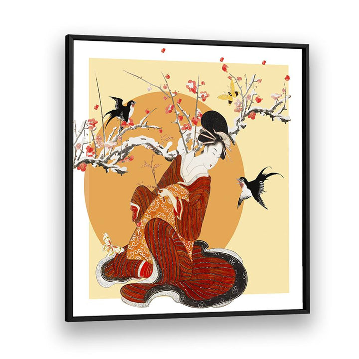 GEISHA PLUM BLOSSOMS SWALLOWS