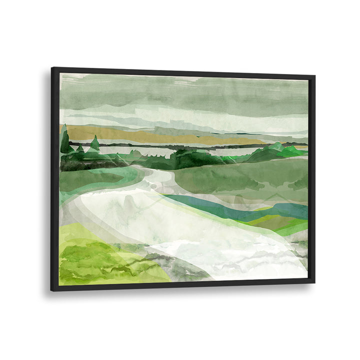 Lush greenery and serene landscapes in GREEN PASTURES I, LANDSCAPE PAINTINGS for a tranquil home atmosphere.