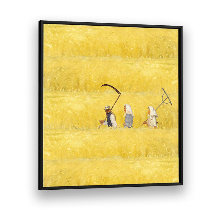 HARVESTERS IN GOLDEN FIELD