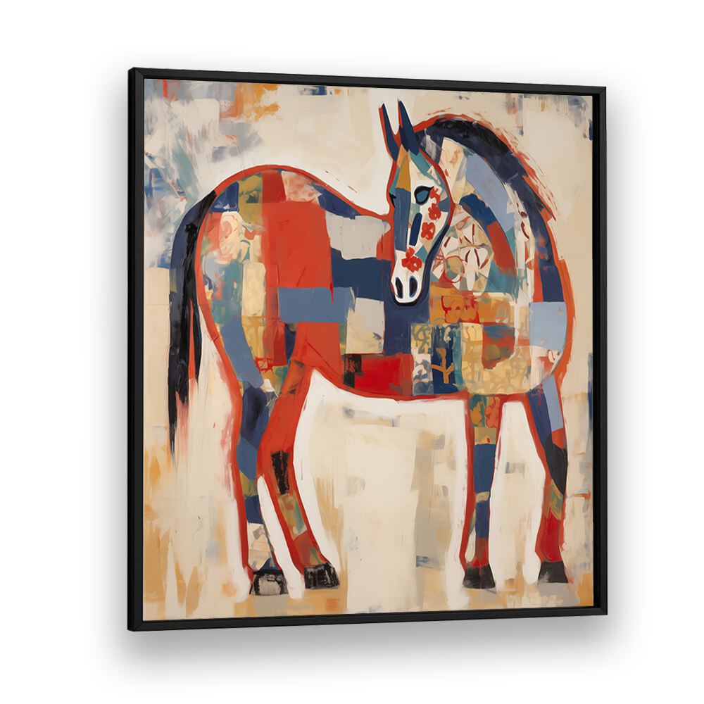 HORSE IN PATCHWORK , ANIMAL PAINTINGS
