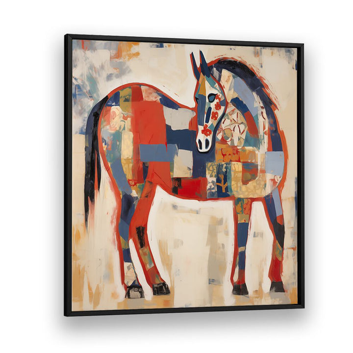 HORSE IN PATCHWORK , ANIMAL PAINTINGS