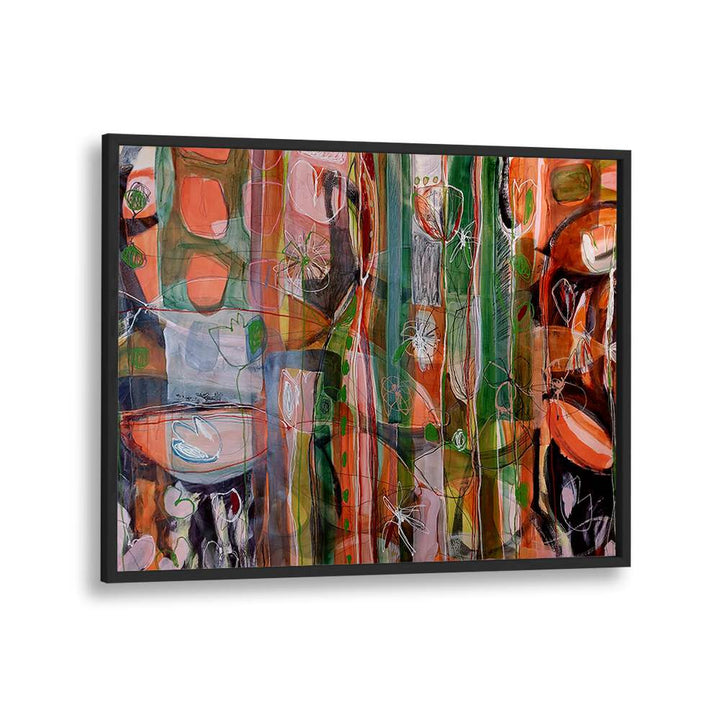 Vibrant JARDIN TROPICAL I, ABSTRACT PAINTINGS featuring bold earth tones, perfect for enhancing any space.
