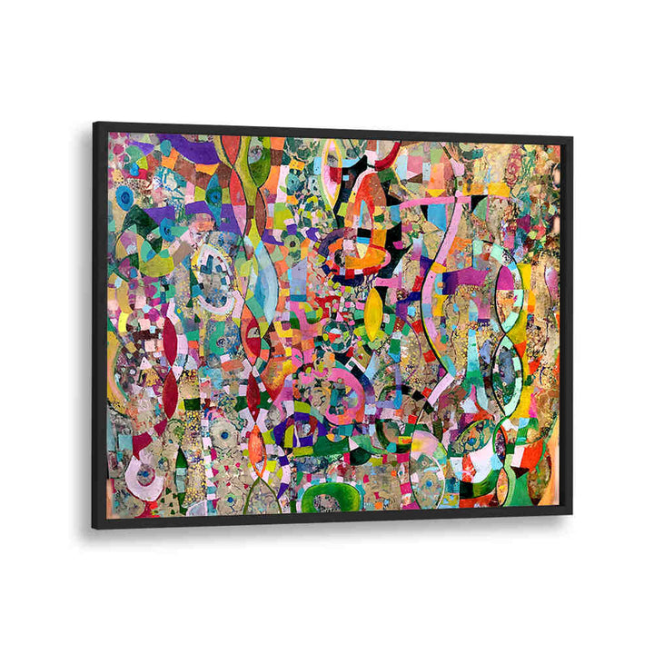 MOVING UP , ABSTRACT PAINTINGS by BLACKPLAIN - colorful layered abstract with brushwork, fluid gradients and texture