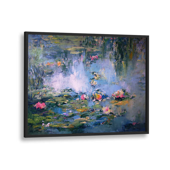 SERENE LILY POND , FLORAL FLOWER PAINTINGS
