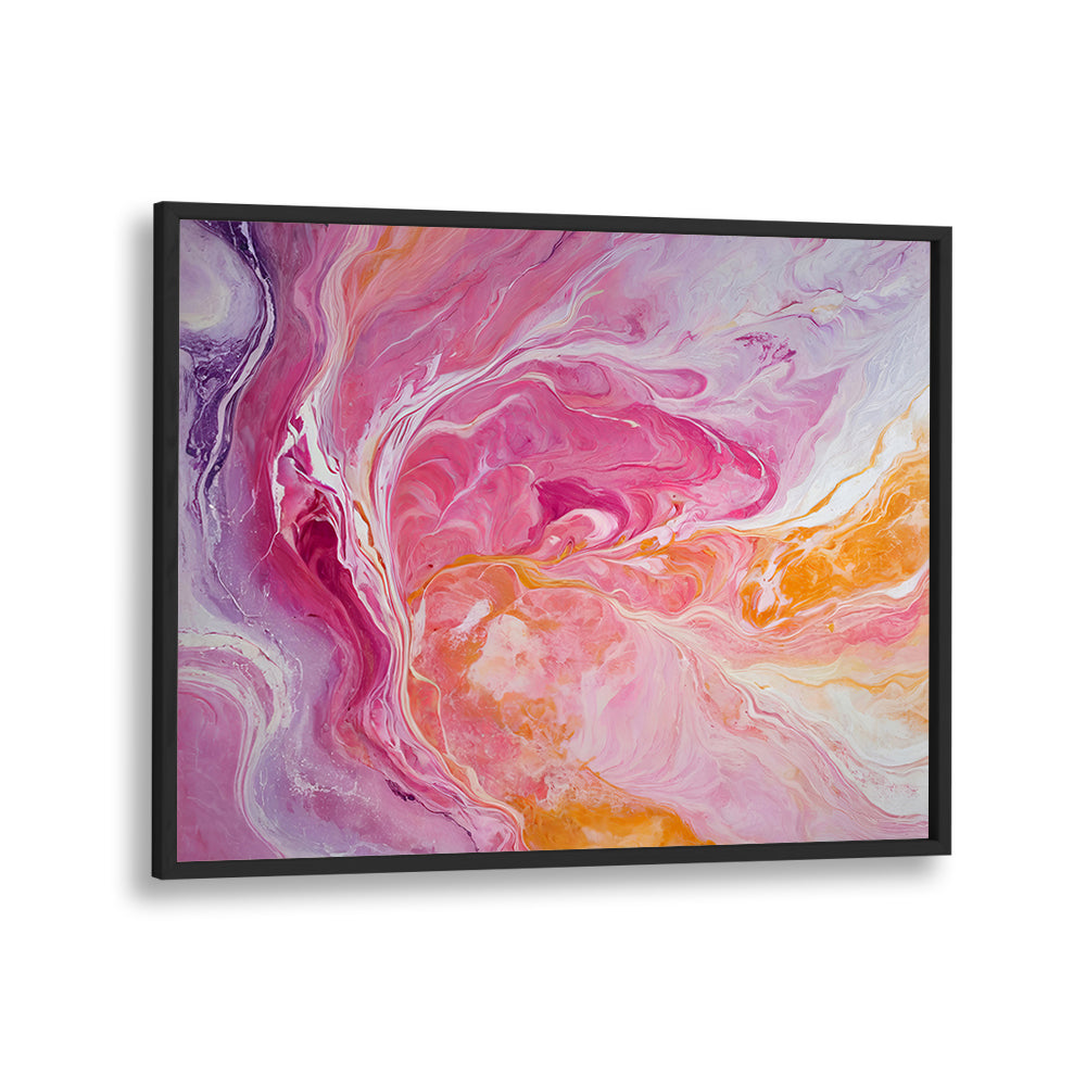 Vibrant SWIRLING PATTERNS in pink and orange, a striking ABSTRACT PAINTING to enhance your home decor.