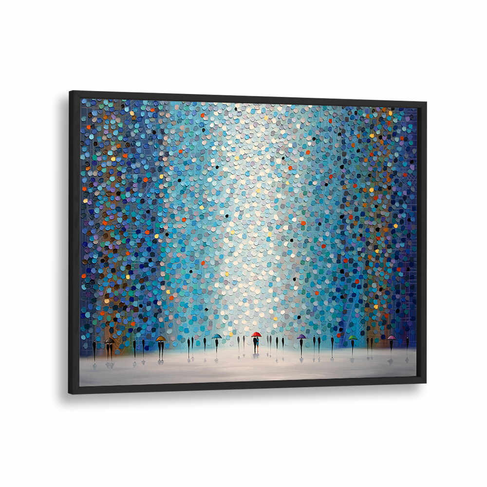 UMBRELLAS AT NIGHT , MODERN IMPRESSIONISM PAINTINGS