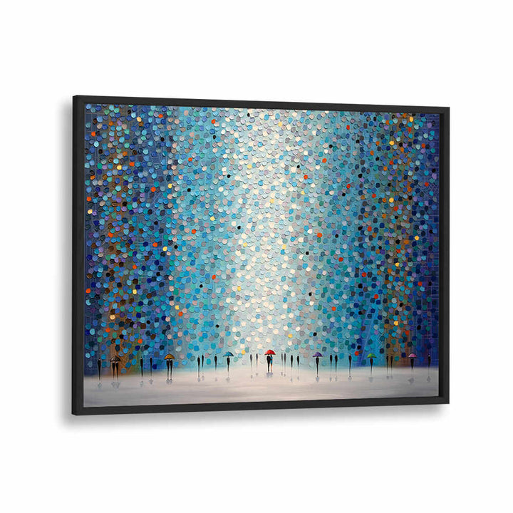 UMBRELLAS AT NIGHT , MODERN IMPRESSIONISM PAINTINGS