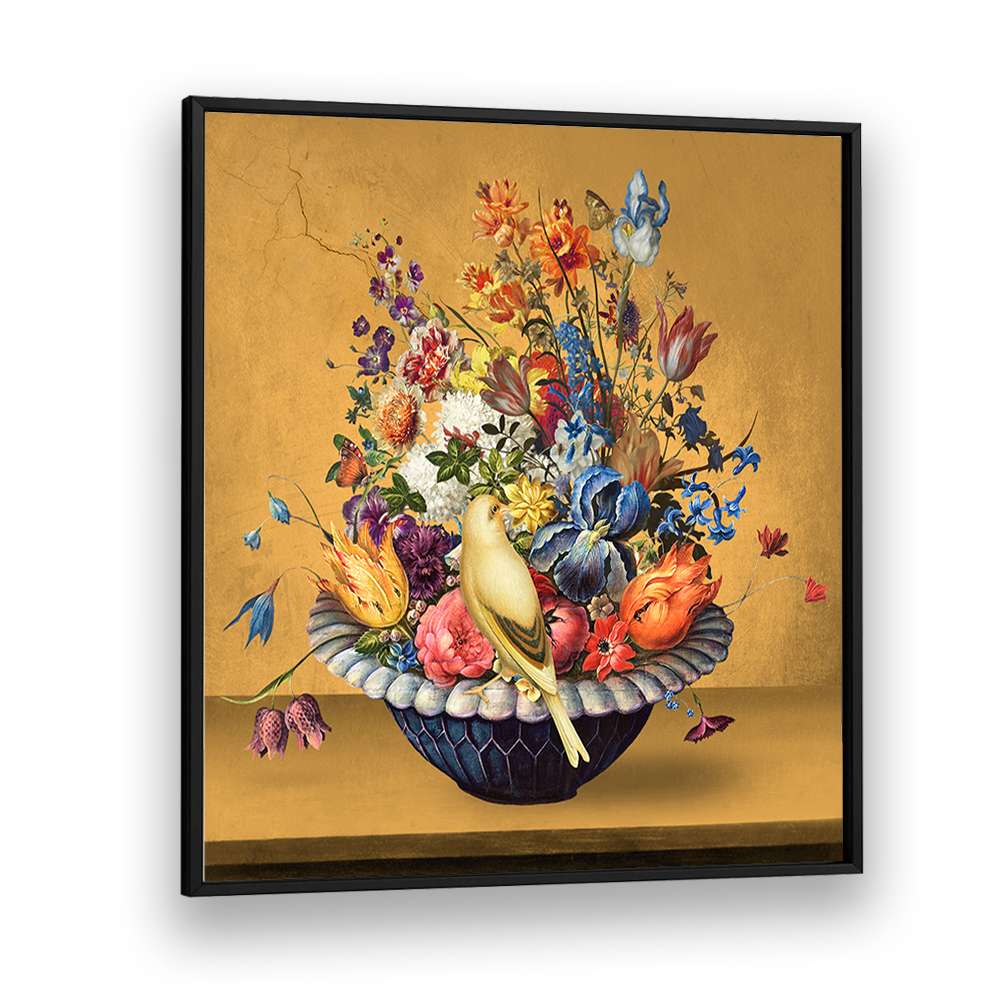 VIBRANT FLOWERS WITH BIRD