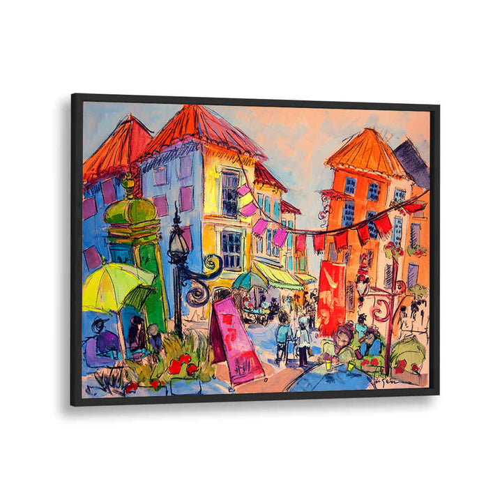 VIBRANT STREET SCENE , LANDSCAPE PAINTINGS