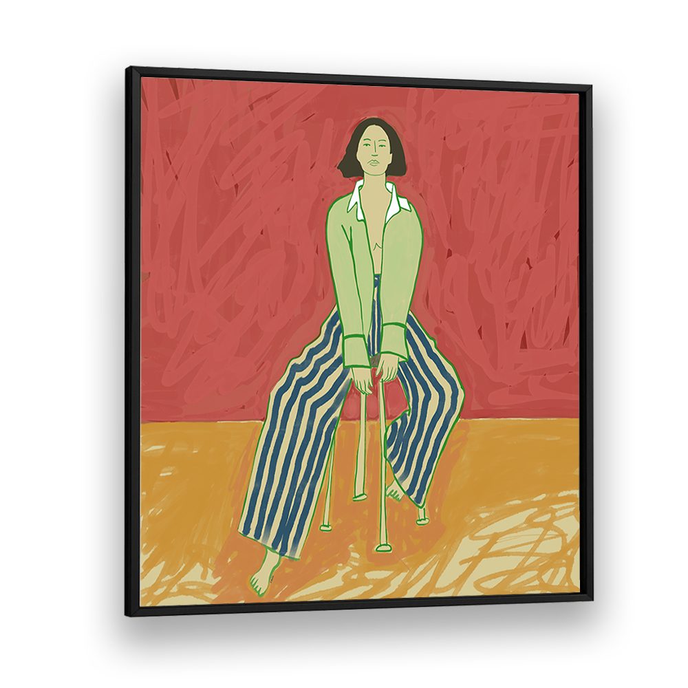 WOMAN IN STRIPED PANTS