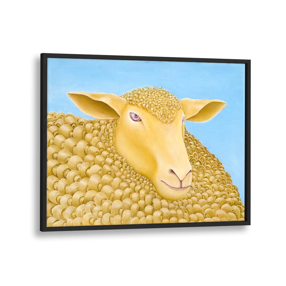 Woolly Mundane, Animal Paintings feature a charming sheep, perfect for art lovers seeking nature's beauty.
