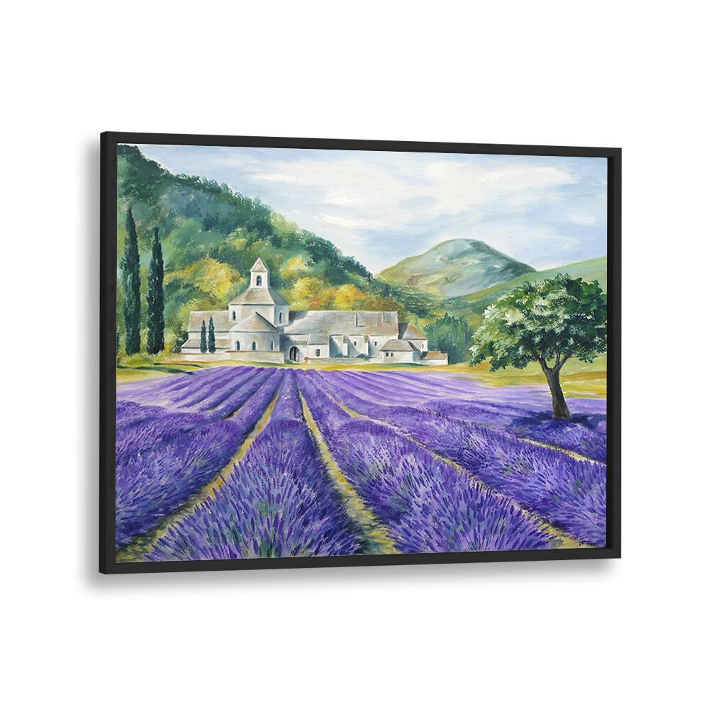 Lavender Field Serenity, Landscape Paintings showcase vibrant lavender fields and a serene landscape for tranquil decor.