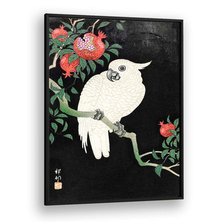 COCKATOO AND POMEGRANATE  , JAPANESE PAINTINGS , JAPANESE ART PRINTS