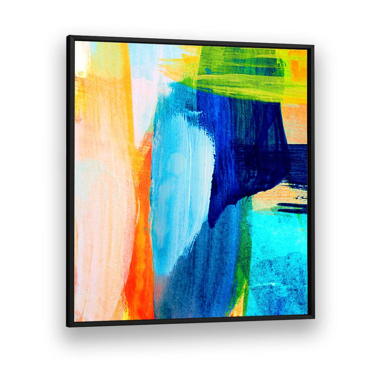 Vibrant colors blend in TROPICAL HEAT I, ABSTRACT PAINTINGS, perfect for modern decor and artistic expression.