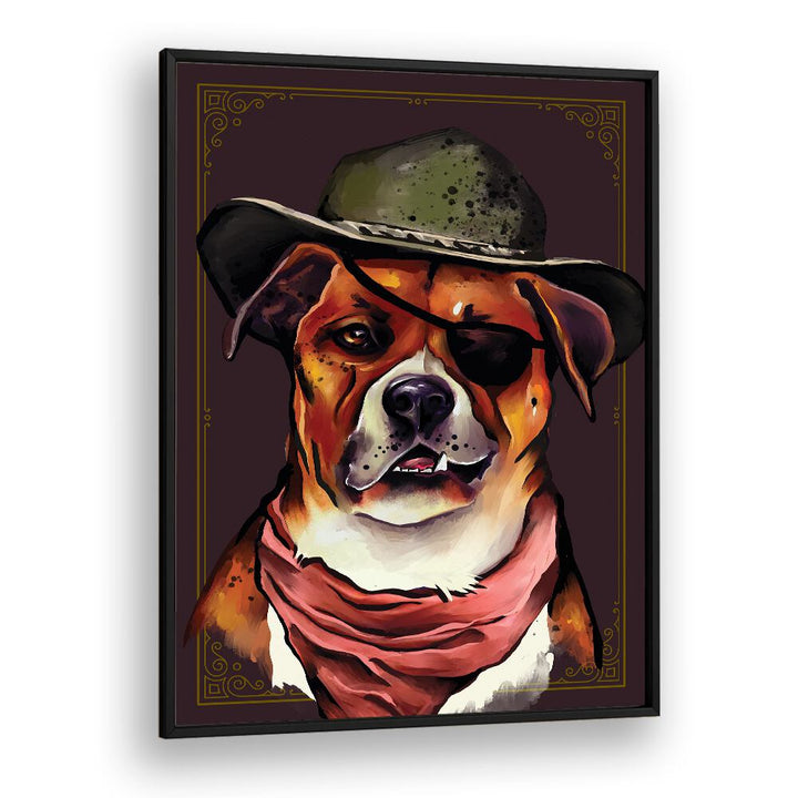 Stylish dog art featuring a cowboy hat and bandana, perfect for DOG, ANIMAL PAINTINGS enthusiasts at your store.