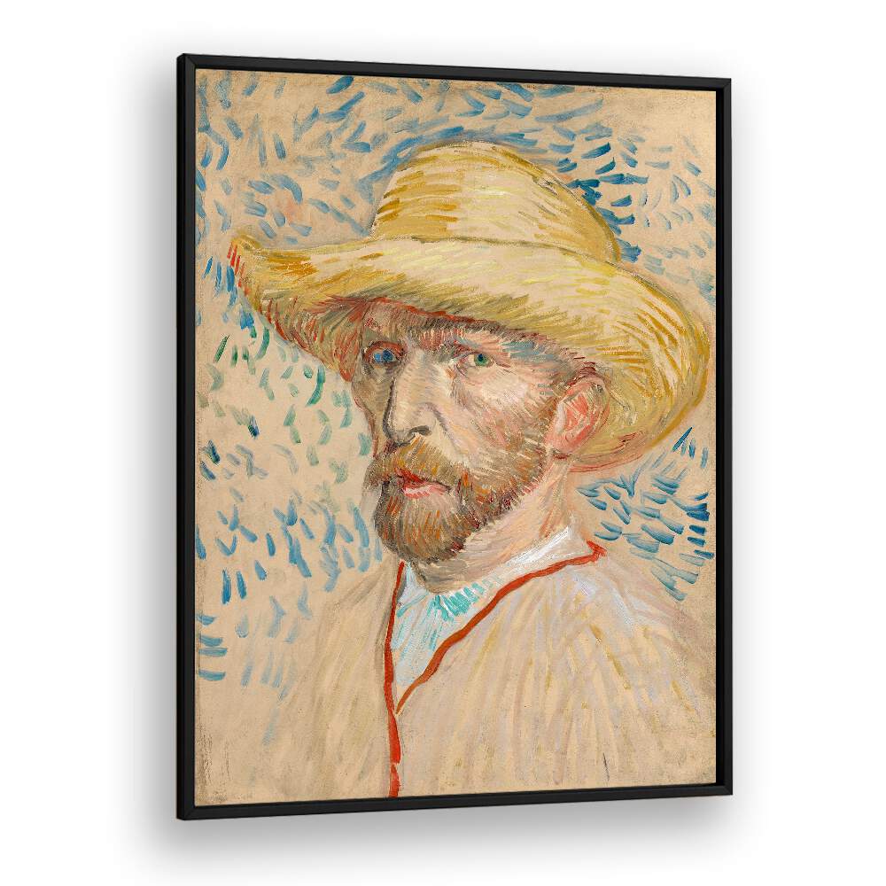 VINCENT VAN GOGH'S SELF-PORTRAIT WITH A STRAW HAT (1887),  VINTAGE PAINTINGS