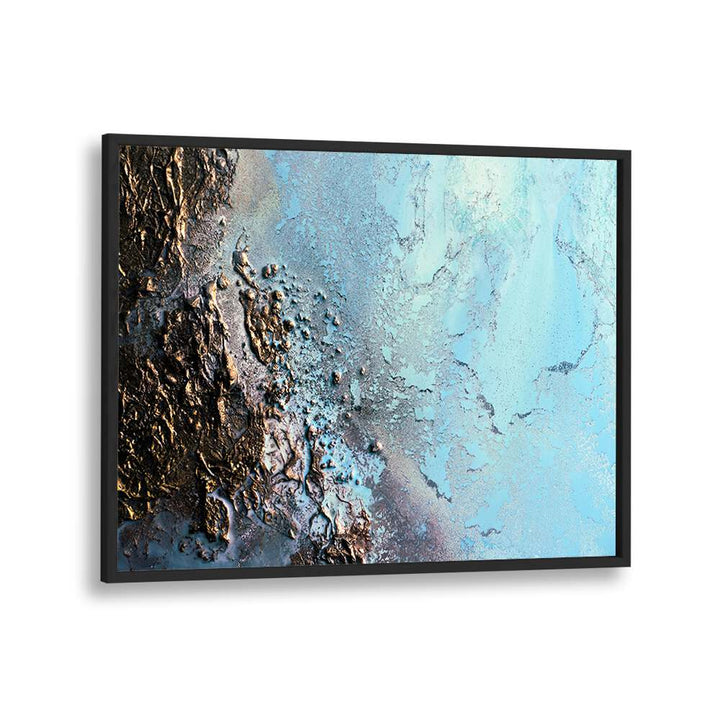 COASTAL - MISTY WATERS, ABSTRACT PAINTINGS showcase serene blues and textured hues, perfect for enhancing any space.