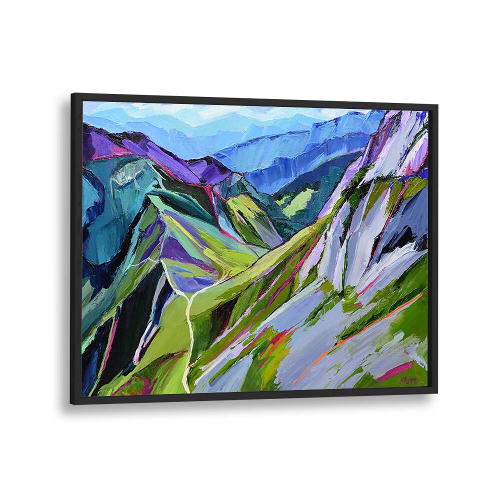 ALPINE TRAIL , LANDSCAPE PAINTINGS