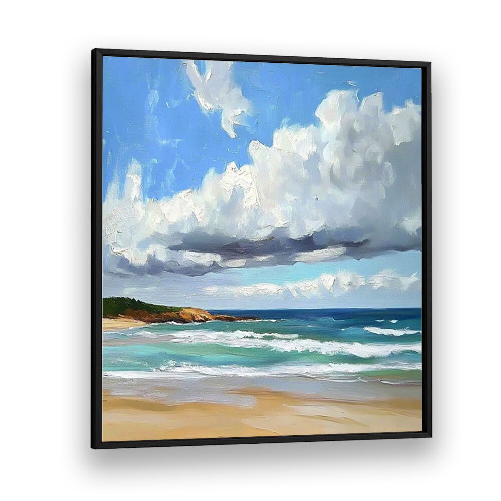 CLOUDY DAY AT THE BEACH artwork beautifully captures serene coastal tranquility and enhances any beach decor.