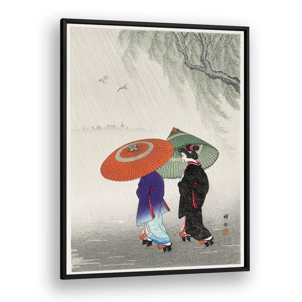 TWO WOMEN IN THE RAIN (1925 - 1936)  , JAPANESE PAINTINGS , JAPANESE ART PRINTS