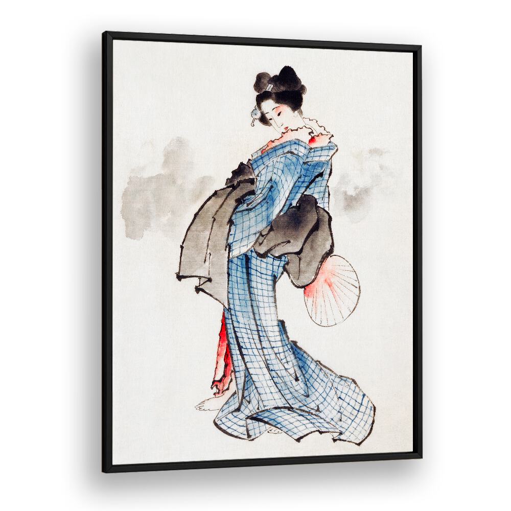 JAPANESE WOMAN (1760-1849) VINTAGE UKIYO-E STYLE BY KATSUSHIKA HOKUSAI, JAPANESE PAINTINGS