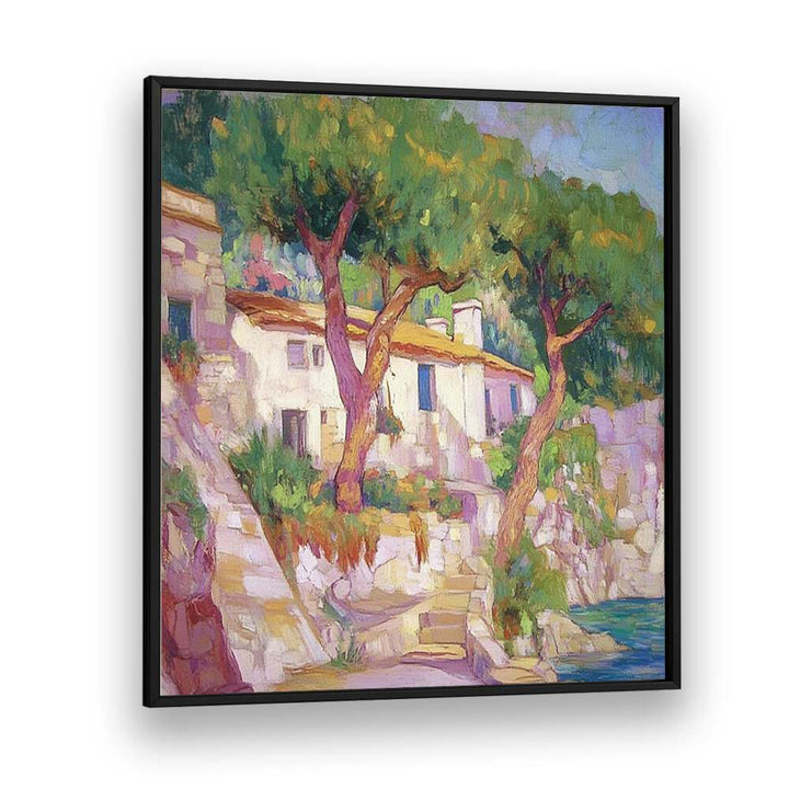 Stunning HOUSE BY THE SEA artwork, capturing coastal charm and tranquility, perfect for any seaside-inspired decor.