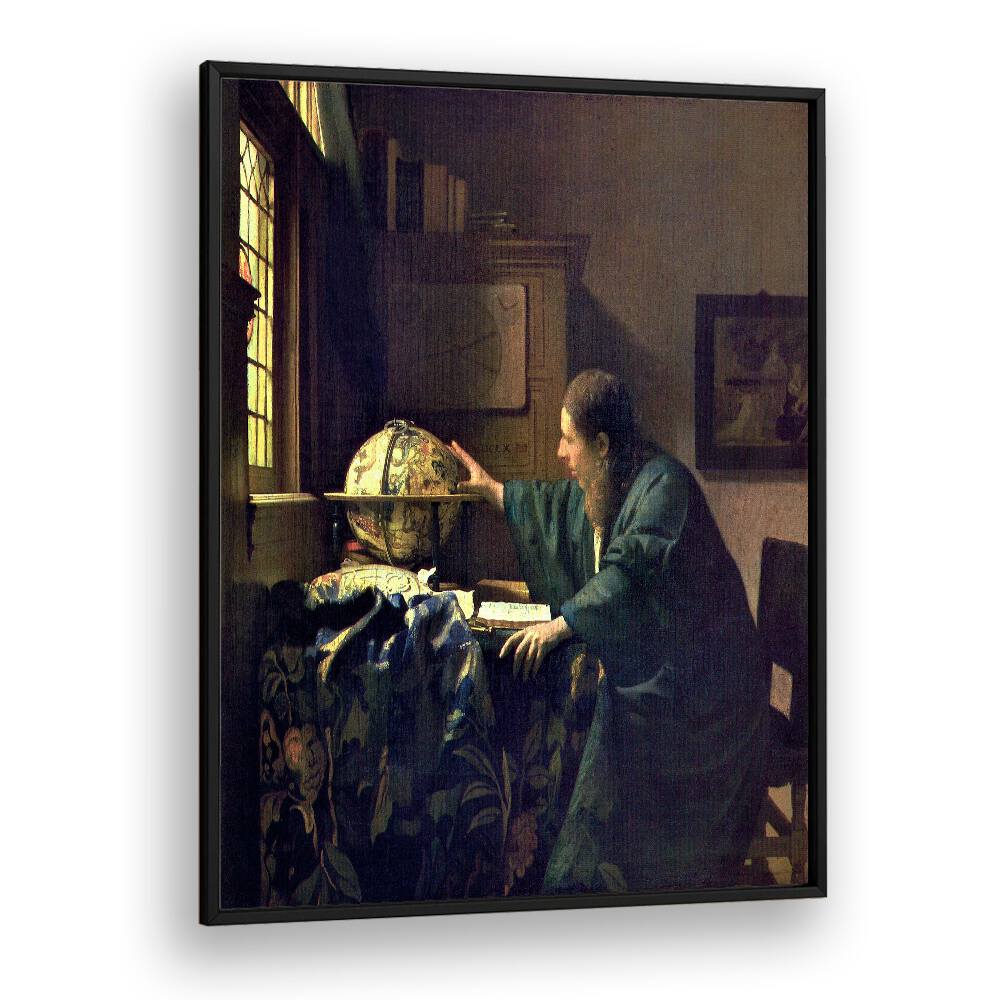 THE ASTRONOMER (CA. 1668) FAMOUS PAINTING  BY JOHANNES VERMEER, VINTAGE PAINTINGS