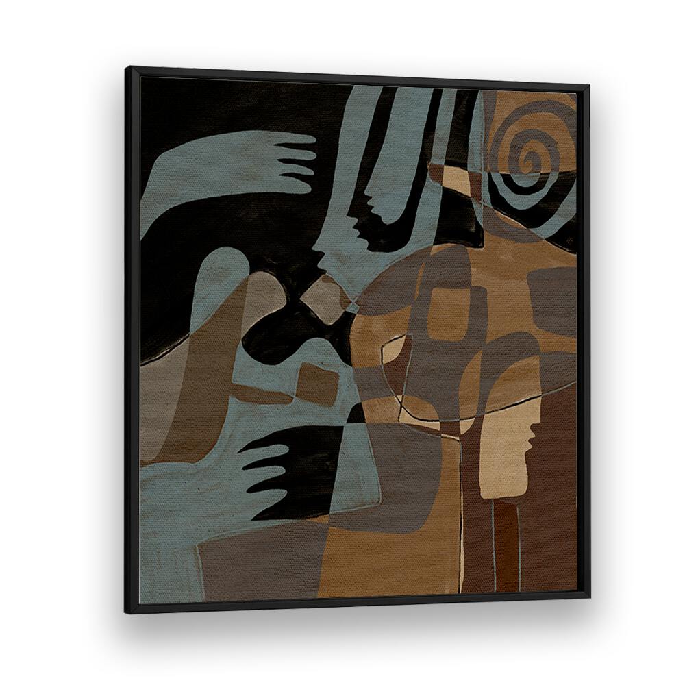 Abstract expressionism in the ESSENCE IV, ABSTRACT PAINTINGS, featuring bold shapes and earthy tones for modern decor.