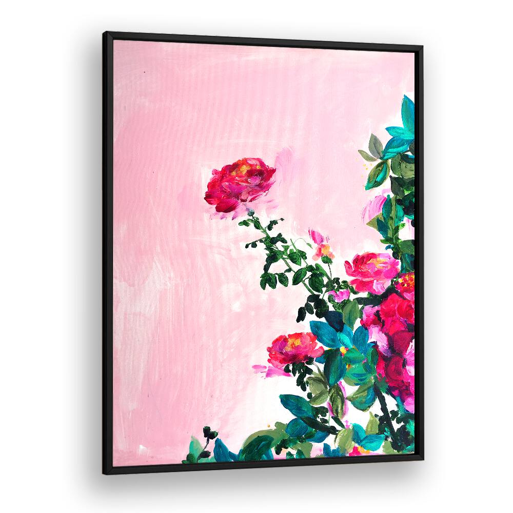 ROSE GARDEN I , FLORAL FLOWER PAINTINGS