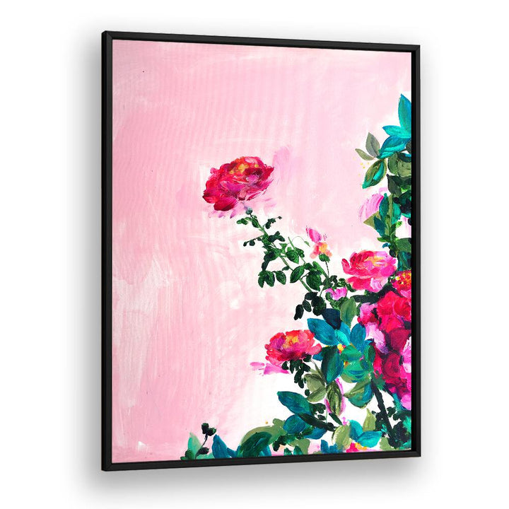 ROSE GARDEN I , FLORAL FLOWER PAINTINGS
