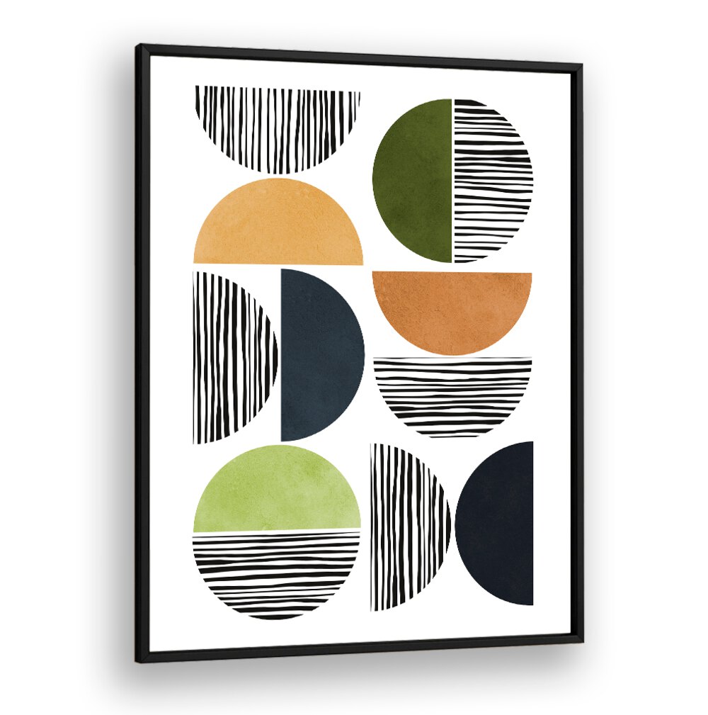 Colorful LINES AND CIRCLES, GEOMETRIC ART PRINTS blend dynamic shapes, ideal for modern decor and artistic inspiration.