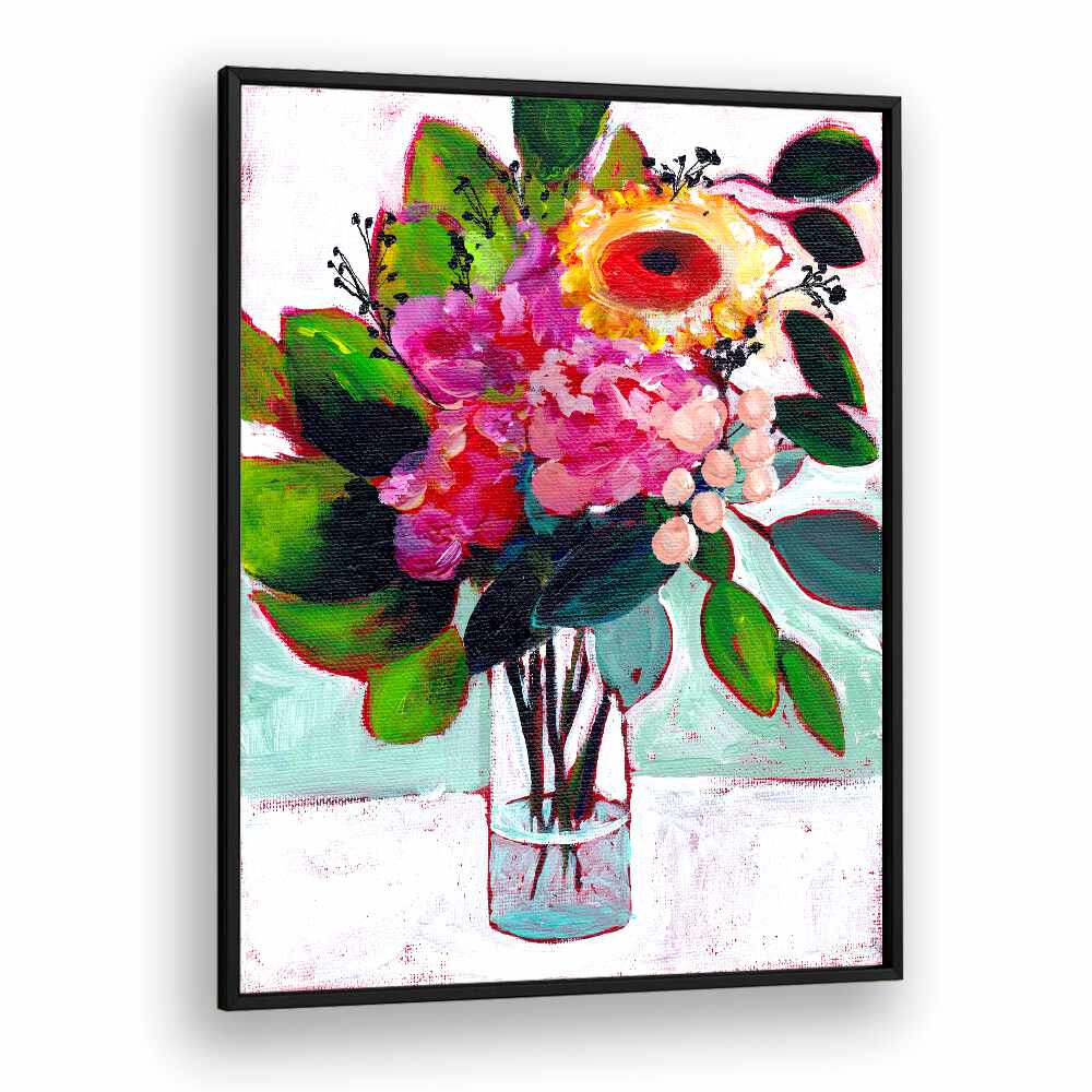 JULYS FLOWERS , FLORAL FLOWER PAINTINGS