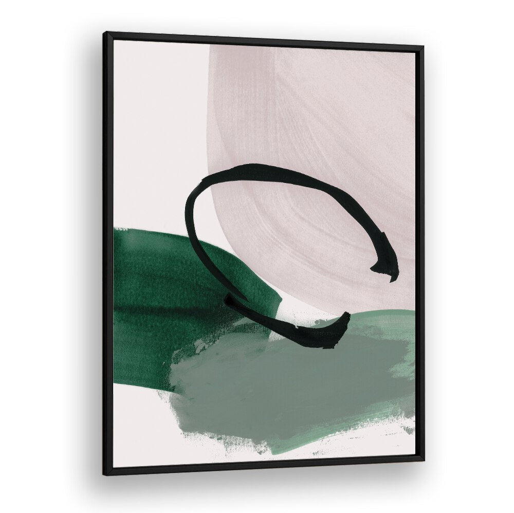 Stunning MINIMALIST PAINTING I, ABSTRACT PAINTINGS featuring calming green and pink hues, perfect for any serene space.
