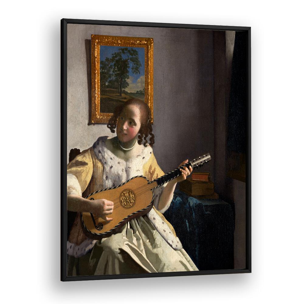 THE GUITAR PLAYER (CA. 1670–1672) BY JOHANNES VERMEER, VINTAGE PAINTINGS